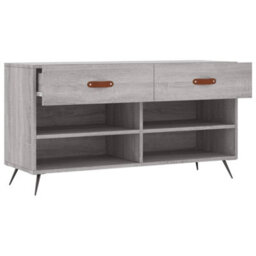 Berkfield Shoe Bench Grey Sonoma 102X35X55 Cm Engineered Wood - thumbnail 5