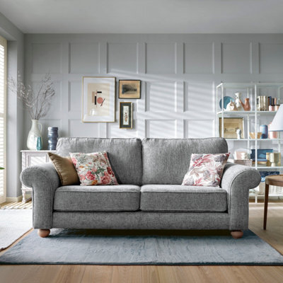 Abakus Direct Ingrid 3 Seater Sofa In Steel Grey - image 1