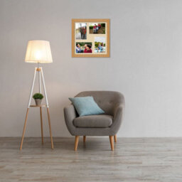 AK Frames 12X12 Oak Modern Multi Photo Frame With Ivory Mount - Holds 4 Apertures (4X) 6X4 Photos - thumbnail 3