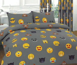 Homes & Linen Duvet Cover Set Ikon Emoji Reversible Kids Printed Quilt Cover Bedding Set