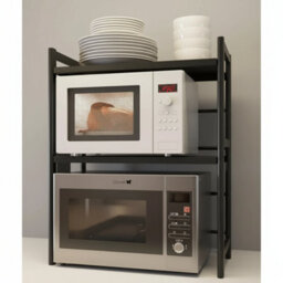 3 Tier Expandable Microwave Oven Rack Kitchen Counter Storage Shelf Adjustable Space Saving Organizer - thumbnail 5