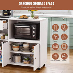 Sideboard With Microwave Shelf Kitchen Island Sideboard Rolling Trolley - thumbnail 4