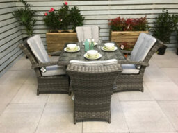Signature Weave Victoria Wicker 4 Seater Square Dining Table Grey 100Cm - thumbnail 4