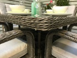 Signature Weave Victoria Wicker 4 Seater Square Dining Table Grey 100Cm - thumbnail 2
