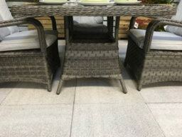 Signature Weave Victoria Wicker 4 Seater Square Dining Table Grey 100Cm - thumbnail 3