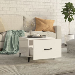 Walplus Coffee Tables With Metal Legs 2 Pcs High Gloss White 50X50X40 Cm - thumbnail 3