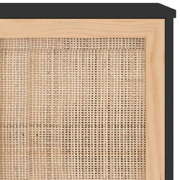 Vidaxl Sideboard Black 105X30X60 Cm Solid Wood Pine And Natural Rattan - thumbnail 7