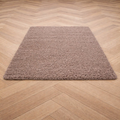Uetian Dark Beige Shaggy Rug Plush Soft Thick Pile Area Rug For Bedroom Lounge (120X170 Cm) - image 1