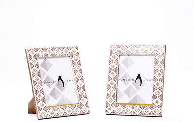 Penguin Home Handcrafted White & Pink Finish Photo Picture Frame - image 1
