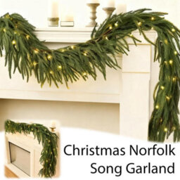 Amorly 9Ft Christmas Norfolk Pine Garland With Lights Christmas Garland Decorations, For Mantle Table Fireplace Home Winter Party Decor - thumbnail 3