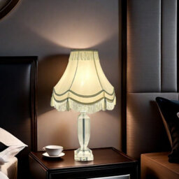 "22"" Double Scallop Cream Lampshade Elegant Pleated Shade For Large Table, Floor & Ceiling Lamps" - thumbnail 2