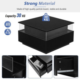 Led Coffee Table Storage High Gloss Black - thumbnail 3