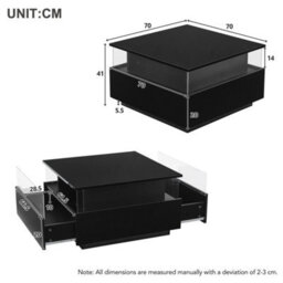 Led Coffee Table Storage High Gloss Black - thumbnail 2
