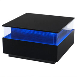 Led Coffee Table Storage High Gloss Black - thumbnail 1