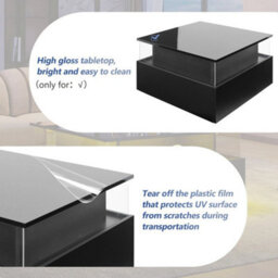 Led Coffee Table Storage High Gloss Black - thumbnail 4