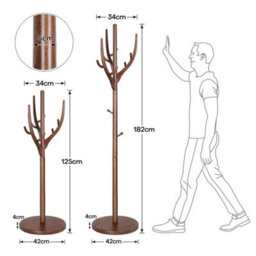Solid Wood Coat Stand 12 Hooks - thumbnail 2