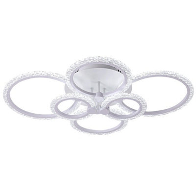 Led Ceiling Lights White Chandelier Dimmable Remote Control 76Cm