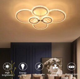 Led Ceiling Lights White Chandelier Dimmable Remote Control 76Cm - thumbnail 7