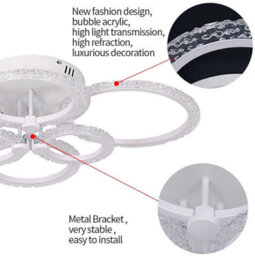 Led Ceiling Lights White Chandelier Dimmable Remote Control 76Cm - thumbnail 3