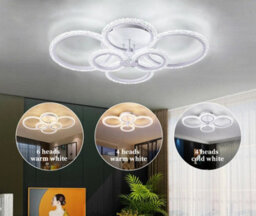 Led Ceiling Lights White Chandelier Dimmable Remote Control 76Cm - thumbnail 5