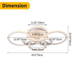 Led Ceiling Lights White Chandelier Dimmable Remote Control 76Cm - thumbnail 2