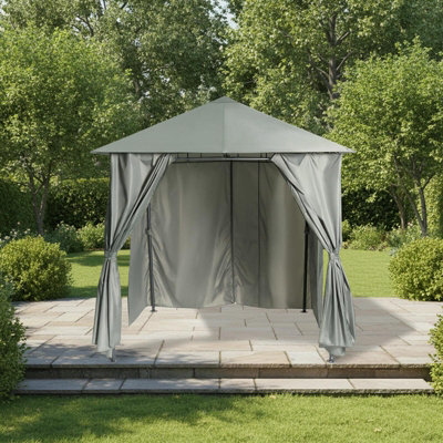 Ohs Water Resistant Garden Gazebo With Curtains Outdoor Party Tent Canopy - image 1