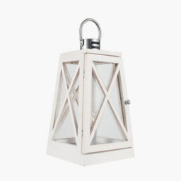 Pacific Lifestyle White Wash And Chrome Lantern Table Lamp - thumbnail 4