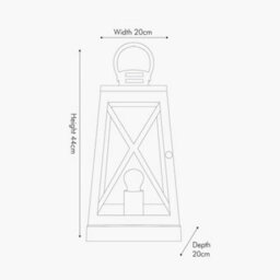 Pacific Lifestyle White Wash And Chrome Lantern Table Lamp - thumbnail 6