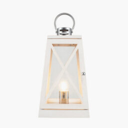 Pacific Lifestyle White Wash And Chrome Lantern Table Lamp - thumbnail 3
