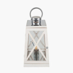 Pacific Lifestyle White Wash And Chrome Lantern Table Lamp - thumbnail 5