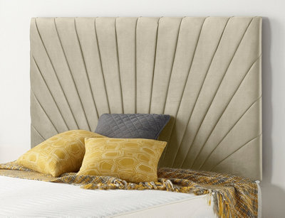 Somnior Beds Somnior  6Ft Platinum Super King 32 Inches Wheat Linen Headboard With Wooden Struts
