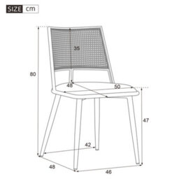 Matteo Set Of 6 Beige Bamboo Dining Chairs With Rattan Effect Backrest & Pu Seat - thumbnail 8