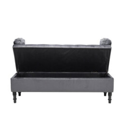 Darphe Velvet Flip Top Storage Bench With Side Arms - thumbnail 4