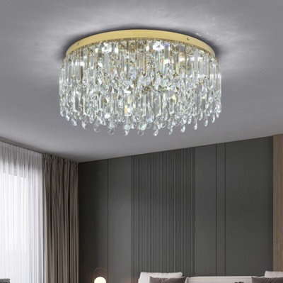 Led Ceiling Light Crystal Chandelier Gold 3 Color Lights 50X21Cm - image 1