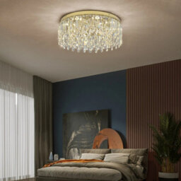 Led Ceiling Light Crystal Chandelier Gold 3 Color Lights 50X21Cm - thumbnail 2