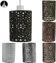 2 Pack Of Pendant Light Shade Metal Drum Shaped Lampshade Industrial Easy Fit Ceiling Indoor Wire Cage Lampshade - thumbnail 6