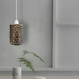 2 Pack Of Pendant Light Shade Metal Drum Shaped Lampshade Industrial Easy Fit Ceiling Indoor Wire Cage Lampshade - thumbnail 2