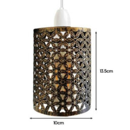 2 Pack Of Pendant Light Shade Metal Drum Shaped Lampshade Industrial Easy Fit Ceiling Indoor Wire Cage Lampshade - thumbnail 3