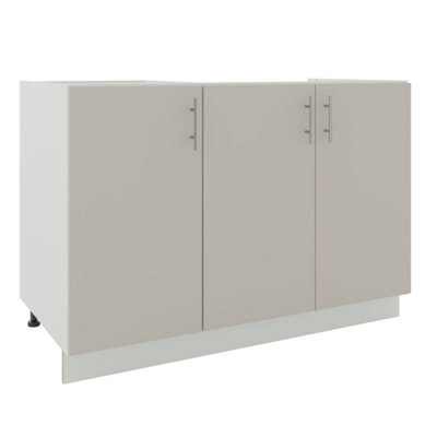 Jd Greta Adjustable Legs Kitchen Sink Unit 1200mm Cabinet With Doors - Cashmere Matt - image 1