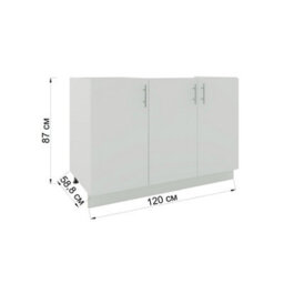 Jd Greta Adjustable Legs Kitchen Sink Unit 1200mm Cabinet With Doors - Cashmere Matt - thumbnail 4