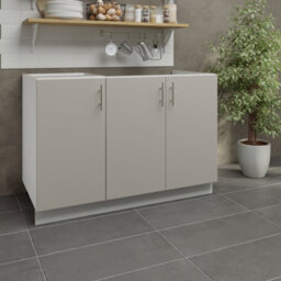 Jd Greta Adjustable Legs Kitchen Sink Unit 1200mm Cabinet With Doors - Cashmere Matt - thumbnail 2