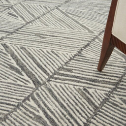 Grey White Handmade Wool ,abstract Geometric Easy To Clean Rug For Bedroom & Living Room-236Cm X 297Cm - thumbnail 6