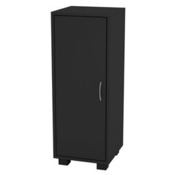 Urbn-Living Urbnliving Height 80Cm 1Door Wooden Side Corner Black Colour Cabinet Living Room Hallway Storage Furniture Unit - thumbnail 1