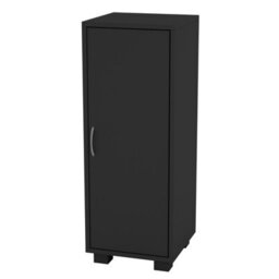 Urbn-Living Urbnliving Height 80Cm 1Door Wooden Side Corner Black Colour Cabinet Living Room Hallway Storage Furniture Unit - thumbnail 2