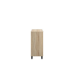 Wyld Haus Skerries Chevron 4-Drawer Chest In Matt White With Oak Details - thumbnail 6