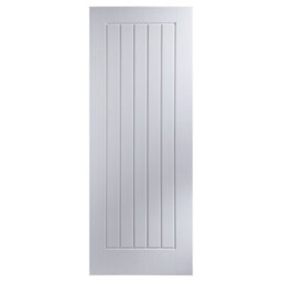 Geom 1 Panel Unglazed Cottage White Woodgrain Effect Internal Fire Door, (H)1981mm (W)838mm (T)44mm - thumbnail 1