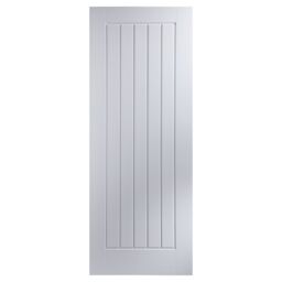 Geom 1 Panel Unglazed Cottage White Woodgrain Effect Internal Fire Door, (H)1981mm (W)838mm (T)44mm - thumbnail 2
