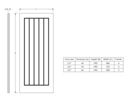 Geom 1 Panel Unglazed Cottage White Woodgrain Effect Internal Fire Door, (H)1981mm (W)838mm (T)44mm - thumbnail 5