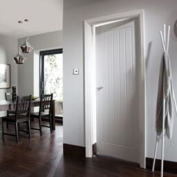 Geom 1 Panel Unglazed Cottage White Woodgrain Effect Internal Fire Door, (H)1981mm (W)838mm (T)44mm - thumbnail 3