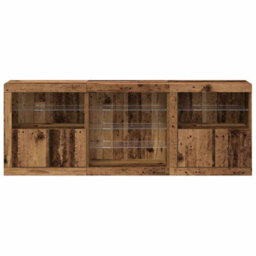 Berkfield Sideboard With Led Lights Old Wood 181,5X37X67 Cm Engineered Wood - thumbnail 5